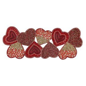 Beaded Hearts Table Runner